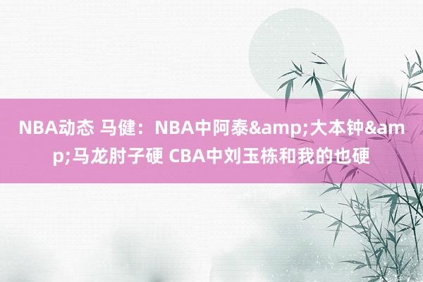 NBA动态 马健：NBA中阿泰&大本钟&马龙肘子硬 CBA中刘玉栋和我的也硬