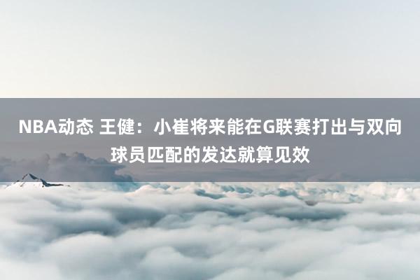 NBA动态 王健：小崔将来能在G联赛打出与双向球员匹配的发达就算见效