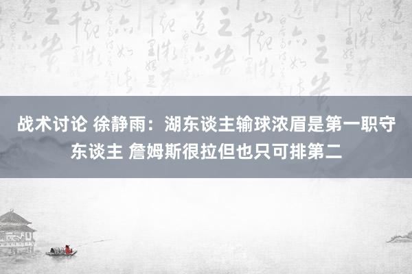 战术讨论 徐静雨：湖东谈主输球浓眉是第一职守东谈主 詹姆斯很拉但也只可排第二