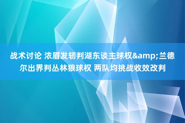 战术讨论 浓眉发轫判湖东谈主球权&兰德尔出界判丛林狼球权 两队均挑战收效改判